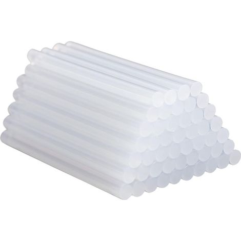 Bâtons de colle thermofusible pour pistolet à colle - 50 pièces - 7 mm x 100 mm - Colle thermofusible transparente pour résine EVA - Idéale pour les loisirs créatifs (1/2)
