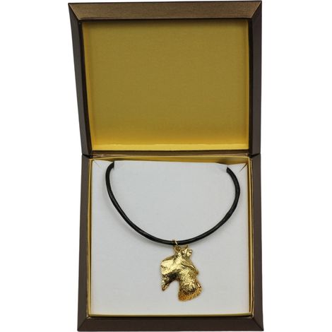 Scottish Terrier, Aberdeen Terrier - collana per cani in confezione regalo, ciondolo placcato oro per un amante dei cani, gioiello di grande effetto di Art-Dog (1/5)