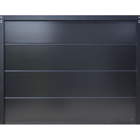 Porte de garage sectionnelle motorisée Noir 2100 l.250 x H.200 cm x Ep.40 mm
