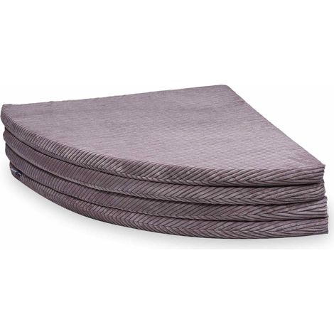 Tapis rond pliable, diamètre 160, velours côtelé lavande (1/5)