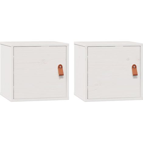 Maison Exclusive - Pensili 2pz Bianc31,5x30x30 cm in Legno Massello di Pino (1/5)