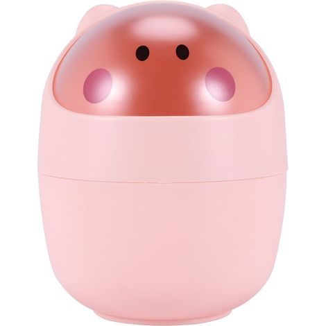 Mini papelera de escritorio, contenedor/barril de limpieza creativo, organizador de oficina pequeño, contenedores de almacenamiento, papelera para mascotas, contenedor de toallas de papel, rosa (rosa) (1/5)