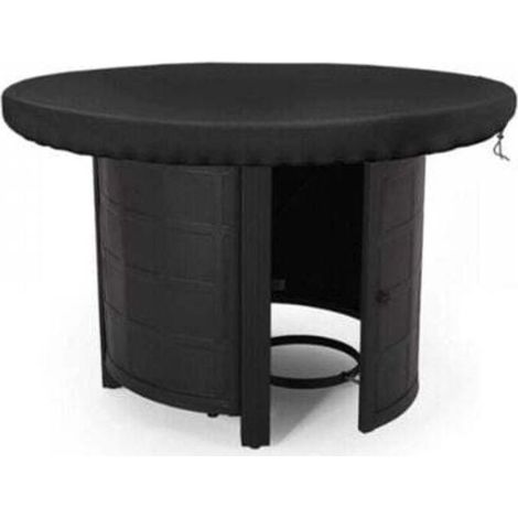 Housse de protection ronde pour plaque de feu, étanche, anti-UV 420D, pour plaque de cuisson et plaque de cuisson, noir (diamètre 80 cm) (1/4)