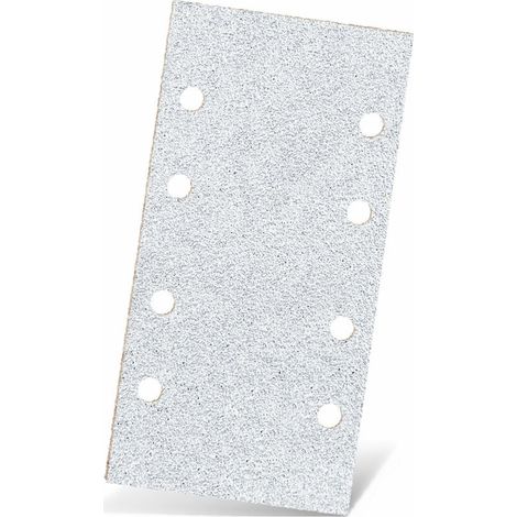 White Feuilles abrasives auto-agrippantes, 186 x 93 mm, 8 trous, p. Ponceuses vibrantes, Corindon normal (Lot de 50) G240 (1/5)