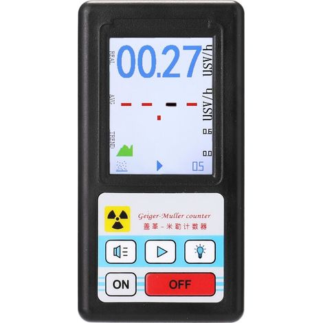 Compteur Geiger portable, détecteur de radiations nucléaires, dosimètre de datation, détecteurs de marbre, testeur de rayons X bêta-gamma, noir - noir (1/5)