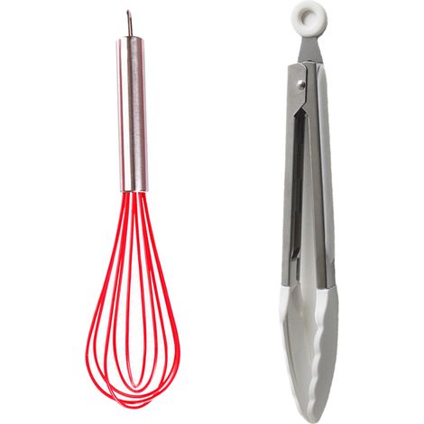 Ustensiles De Cuisine En Silicone - Résistance Thermique Pour Poêles Antiadhésives - Manche En Bois Avec Trou De Suspension - Lot De 2 (1/5)