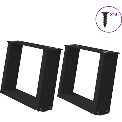 Couchtischbeine U-Form 2 Stk. Schwarz 40x(30-31) cm Stahl