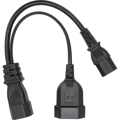 Câble de raccordement Y professionnel IEC320 C14 vers C13 avec prise EU, 12.6 pouces, 10A 250V (1/5)