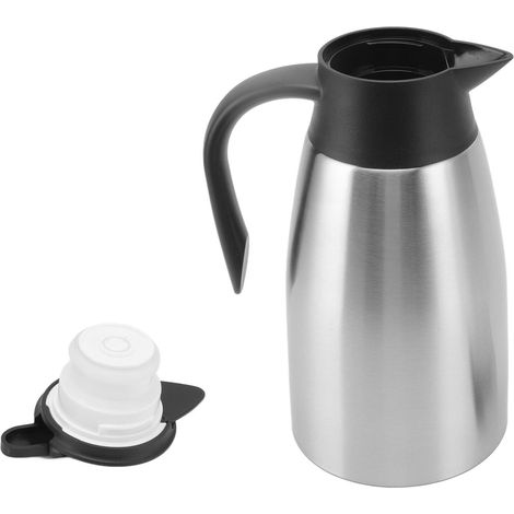 Bouilloire isotherme à pression grande capacité, réservoir intérieur en acier inoxydable 304, carafe à café isotherme pour la maison et les étudiants, couleur inox, 2 L (1/5)