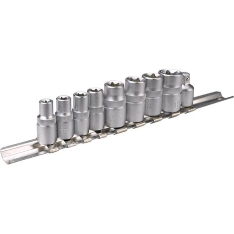 Juego de 9 llaves de vaso Torx de 1/4", 3/8" (1/2)