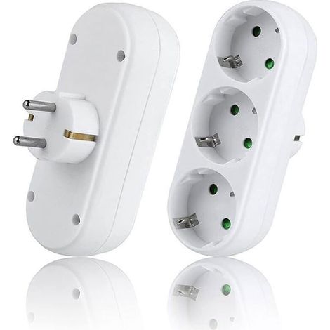 Multiprise - OKZ - Bloc 3 prises - 3500W/16A - Pack 2 pièces - Usage intérieur (1/4)