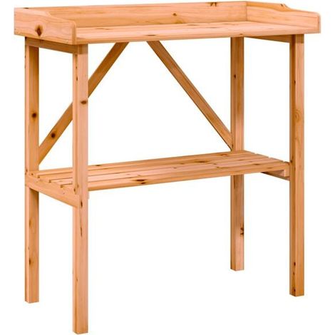 Table à plantes avec étagères, marron, 78x38x82,5 cm, bois de cèdre. (1/5)