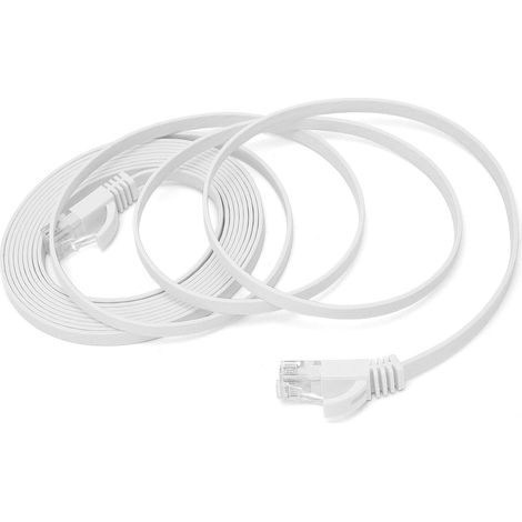 Câble Ethernet CAT6 Gigabit 8 conducteurs à paires torsadées, fil de cuivre plat, 3 mètres (1/5)