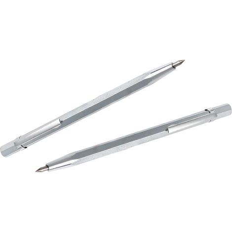 Dapetz® 150mm Carbide Tip Pocket Scriber Plated Steel Body Marking Tool 2PC Multi-Use Marker Soft & Hard Materials (1/5)