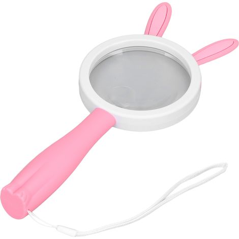 Loupe Grossissante en ABS Léger avec Poignée Ergonomique Lapin Rose, Verre HD pour Lecture et Loisirs Créatifs (1/5)
