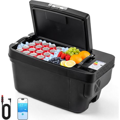VEVOR Kompressor Kühlbox 35 L, Auto Kühlschrank für Tesla Model Y, Tragbare Gefrierbox mit App-Steuerung, 12V/24V DC, -22℃ bis 10℃, Elektrische Kühltasche, Cool Box für Reisen & Camping (1/5)