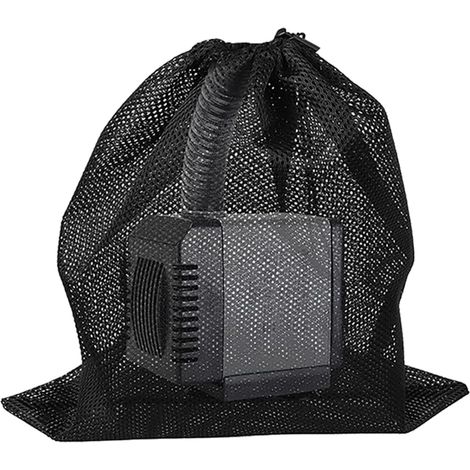 Netz-Schutzbeutel – 3er-Pack – Strapazierfähiges schwarzes Polyester – Mit Kordelzug – Für Teich- und Beckenpumpen – 60 x 59 cm (1/5)