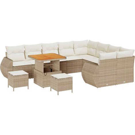 Maison Exclusive - Set Divano da Giardino con cuscino 12 pcs beige e panna