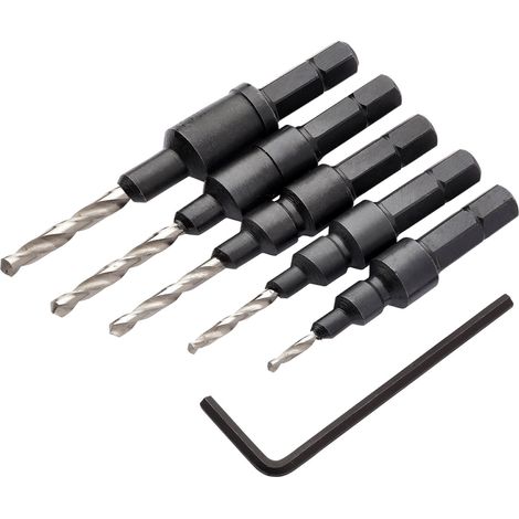 Draper 5-Piece Countersink Set (Model 12431) – Precision Drill Bit Kit for Wood and Metal Finishing