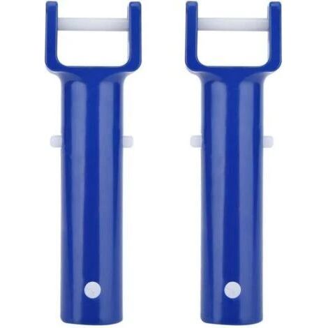 Lot de 2 têtes de brosse de piscine bleues en forme de V avec poignée de rechange pour accessoires de piscine (1/4)