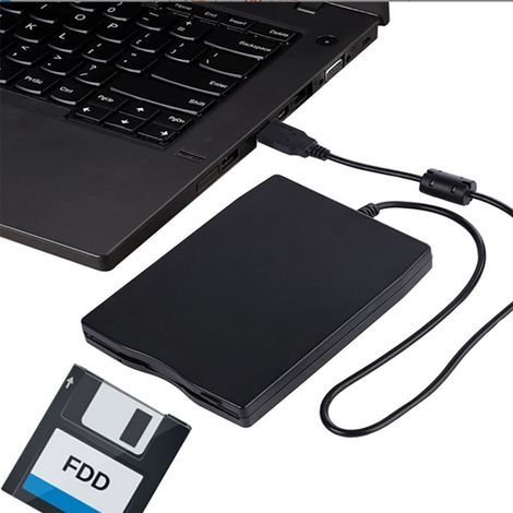 Lecteur de disquette USB, lecteur de disquette externe USB 1,44 Mo, fin, Plug and Play, pour PC Windows 2000/XP (noir)
