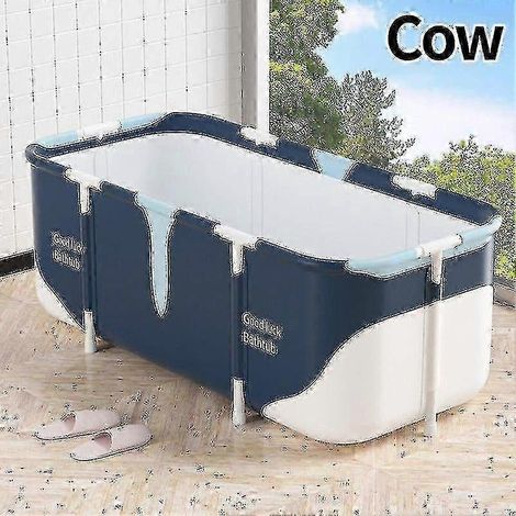 135 cm lange, tragbare, faltbare Badewanne, großer Badewanneneimer, isoliert, Badewanne für Erwachsene, Kinder, Schwimmbadbadewanne Kuh (1/5)