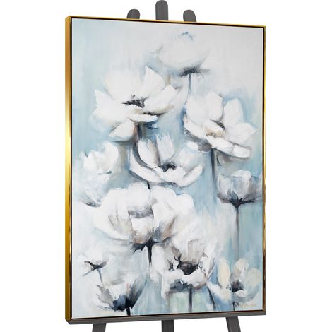 Gemälde Gezeiten der Inspiration Rahmen Gelb 120x80 cm (1/4)