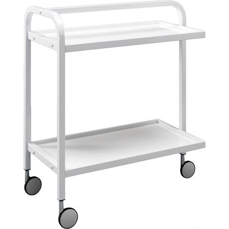 Carrello Portabevande 40x75xH80 cm in Metallo e MDF Razzo Bianco (1/4)