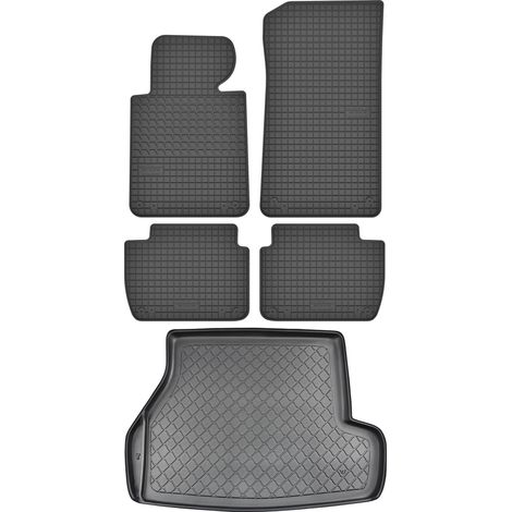 BMW Serie 3 E46 Familiar de 1998-2005, JUEGO - Alfombrillas de goma para coche + alfombrilla para maletero (1/5)