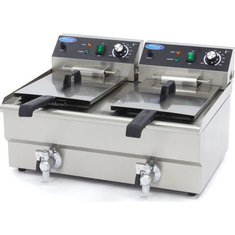 Friteuse - 2 x 13L - 2 paniers - avec robinet de vidange - Maxima (1/5)