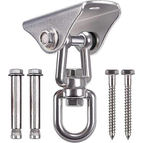 Supports de balançoire pivotants à 360° d'une capacité de 454 kg (1000 lb), crochets de balançoire robustes avec 4 vis pour plafond en béton (1/5)