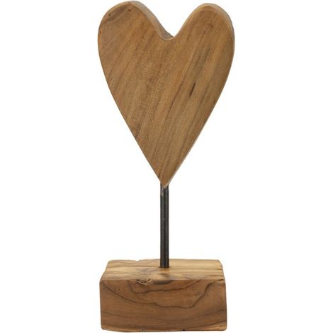 Objet Déco en Teck "Cœur" 25cm Naturel