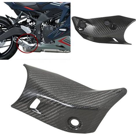 Hitzeschutzabdeckung aus Kohlefaser für den Auspuff des Sportwagens Kawasaki Ninja ZX25R 2021-2022. (1/4)