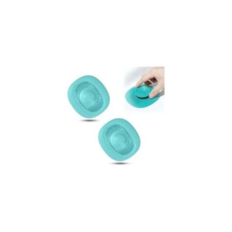 2 protectores de desagüe de silicona, tapón para fregadero de cocina, filtro para desagüe de bañera, se colocan a presión para acelerar el drenaje - Crezuo (1/4)