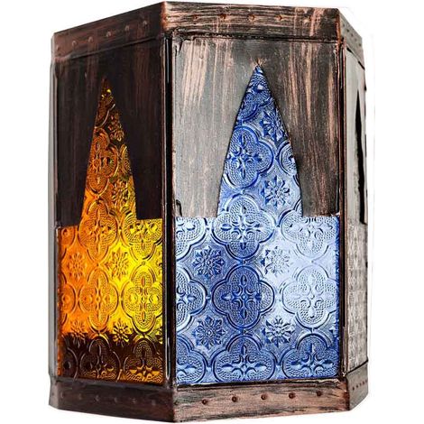 Aplique Artesanal Meknes 1xe27 Marron/colores 21,5x18,5 (1/4)