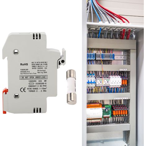 Fusible CC GYPV-32 1P 32A 1000 V CC + fusible photovoltaïque GYPV-1038 1000 V CC 20A (1/5)