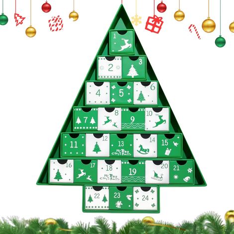 Calendario dell'Avvento della Vergine - Calendario dell'Avvento natalizio di 24 giorni, decorazioni stagionali versatili per torrone, cioccolato, caramelle e gioielli