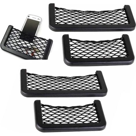 4 Pcs Filets pour Auto Rangement Camping,Filet de Protection et Organiseur de Voiture Filet de Rangement pour Voiture,20 8CM pour Voiture avec Cadre Plastique,Automobile Poches Bagages (1/4)