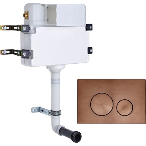 Roper Rhodes In Wall Concealed Cistern and Rondo Brushed Bronze Dual Flush Plate (1/2)