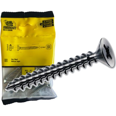 VITI TRUCIOLARE TP MM 6 X 70 ZINCATE BLISTER 15PZ