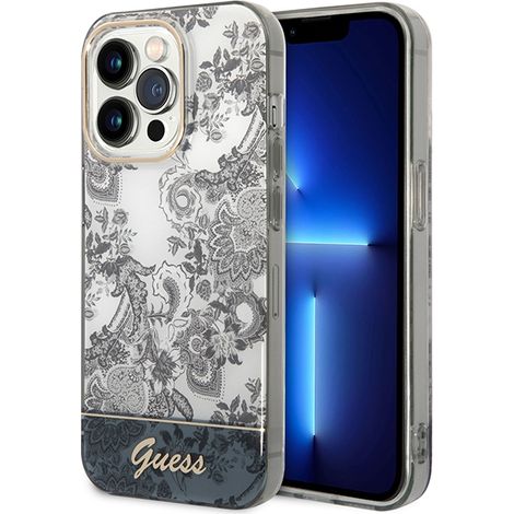 Guess GUHCP14LHGPLHG iPhone 14 Pro 6.1 grigio/custodia rigida grigia Collezione Porcellana (1/5)