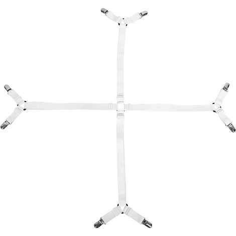 Sangles De Maintien Pour Matelas - Clips Élastiques Réglables En Nylon Avec Pinces Métalliques - Pour Draps Et Nappes - Lot De 4 (1/5)