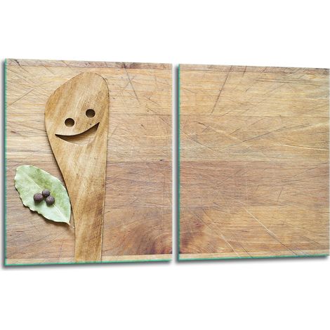 2 plaques de protection en verre pour cuisinière 40x52 (1/5)