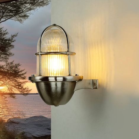 Außenleuchte IP64 E27 Messing massiv Maritim Wandlampe außen Haus Garten