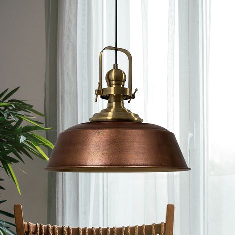 bamyum Spor Suspension Luminaire Vintage, Lustre Salon de 40 cm en Métal, Lampe E27 pour Chambre, Salle à Manger (1/4)