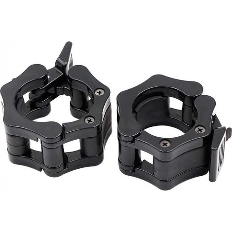 BEBUSINGOTO Paquete de 2 abrazaderas para barra olímpica de 5 cm, cierres de liberación rápida para deportes, levantamiento de pesas y entrenamiento físico, color negro (1/5)