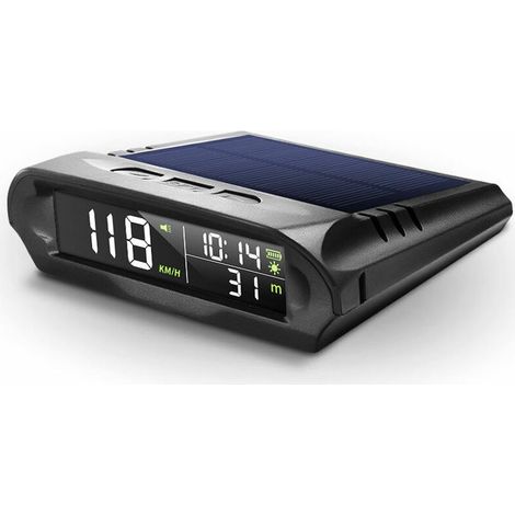 Solarbetriebener digitaler GPS-Tachometer mit drahtloser Head-up-Anzeige (HUD) für das Auto und Geschwindigkeitsüberschreitungsalarm, LCD-Bildschirm mit Anzeige von km/h/mph, Zeit, Höhe, Temperatur un (1/5)