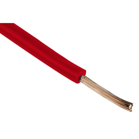 RS PRO Fil de câblage, section 1,5 mm², 1000 V Rouge Cuivre, Maximum +70 °C, 25m ( Prix pour Bobine de 25 Mètres )