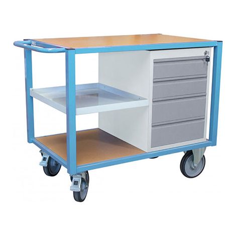 Carrello da officina mobile 1 blocco cassetti e mezzo piano - carico max 500 kg - 880002989 (1/4)