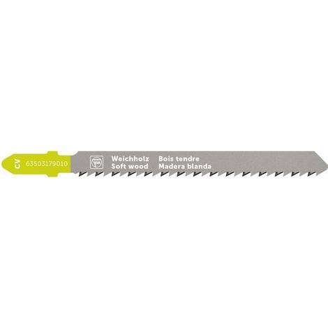 Lame de scie sauteuse Jig 26 AS bois CV 75 T2.5 SW SC. Pour Bois, bois tendre, bois de construction, plans de travail de cuisine, contreplaqué, multiplex, panneaux lattés, MDF. VE=5 pcs. (1/5)